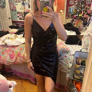 Black Sparkle Mini Dress | Black Sequin Dress | LBD